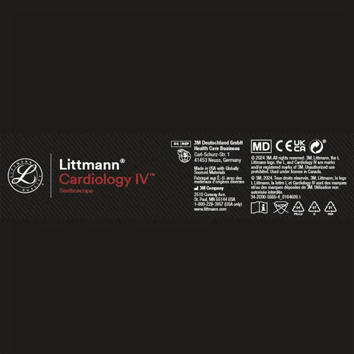 Vista 8 de Estetoscopio de diagnóstico 3M Littmann Cardiology IV, 6187C, más de 2 veces más fuerte, pesa menos, tubo de 27" con acabado satinado azul