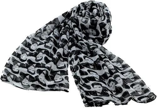 Vista 2 de Lingso - Bufanda para mujer, diseño de mujer, color negro