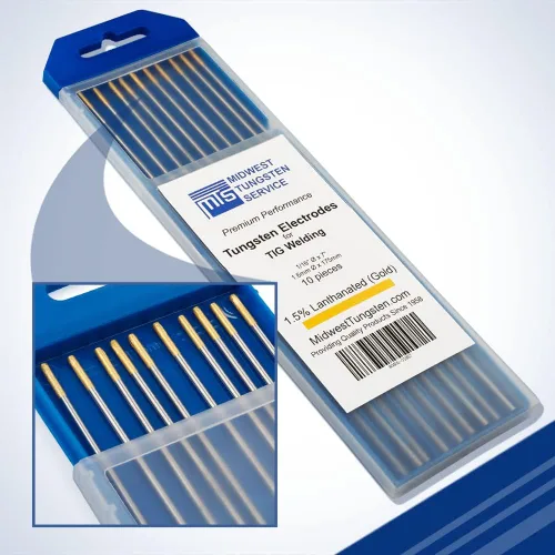 Vista 16 de Midwest Tungsten Service TIG Electrodos de soldadura de tungsteno paquete de 10 unidades (blanco - tungsteno con circonio 0.8% (WZ8, EWZ-0.8), 1/8