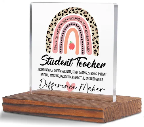 Vista 22 de Letrero decorativo de escritorio transparente para después de la escuela, regalo de agradecimiento para mujeres y hombres, regalos de agradecimiento