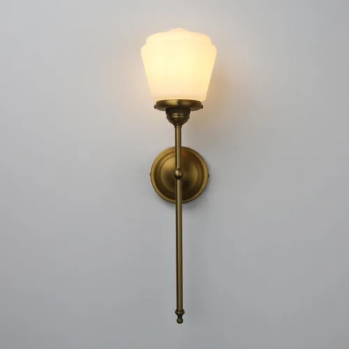 Vista 9 de Pathson Modern Wall Sconce Light with Milk White Glass, Hardwired Bathroom Wall Vanity Lamp, Mid-Century Rustic Decor for Living Room Bedroom