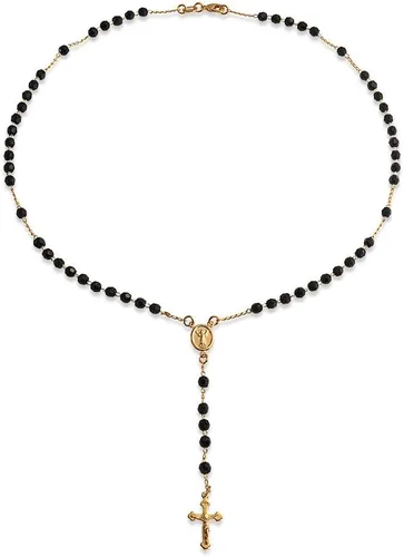 Vista 5 de Bling Jewelry Collar de Rosario Cristiano Católico con Cuentas de Bola, Cruz de Crucifijo, Jesús Católico, Virgen Madre María, Collar de Cuentas