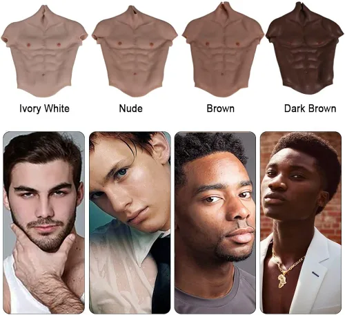 Vista 3 de YIQI Chaleco de silicona para el pecho de los músculos abdominales de silicona suave