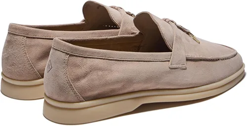 Vista 3 de Mocasines de piel de ante de diseño prémium con dijes de verano para mujer
