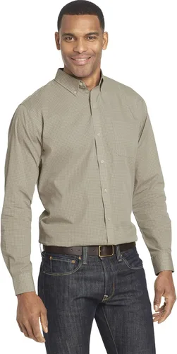 Vista 11 de Van Heusen Camisa de vestir para hombre, corte regular Oxford lisa, cuello con botones Verde oscuro