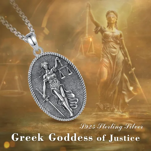 Vista 180 de EUDORA Collar de plata de ley 925 con moneda Hécate, Athena, Perséfono, Nyx, diosa de la luna triple, diosa celta, rueda de Hécate, llave, regalo