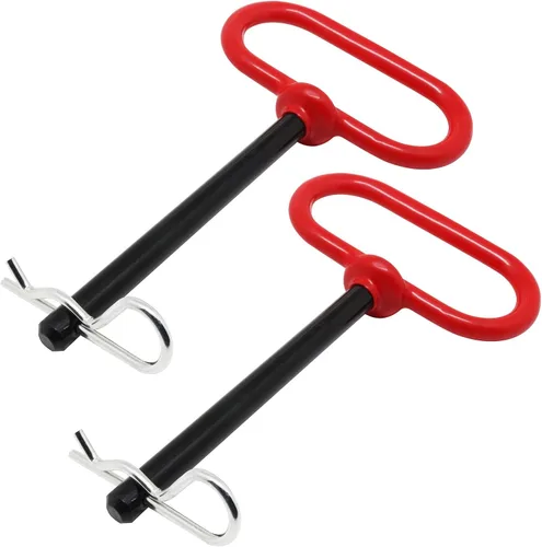 Vista 12 de Pasador de enganche de remolque, pasador de enganche de remolque de tractor de 1/2 pulgada y clip, pasadores de remolque con mango negro recubierto