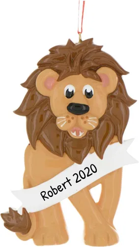 Vista 5 de Adornos personalizados de animales 2024 – Adornos de león para árbol de Navidad, decoración de león, regalos para amantes de los animales, regalos