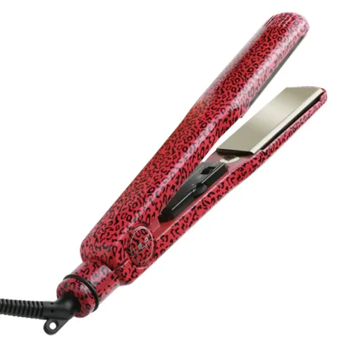 Vista 3 de ISO Beauty - Plancha iónica de titanio, leopardo rosa, 1 pulgada x 3 pulgadas Pink Leopard