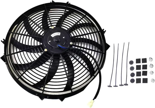 Vista 3 de 16" 12V 120W Universal Slim Fan Push Pull Radiador eléctrico Kit de montaje de refrigeración (negro)