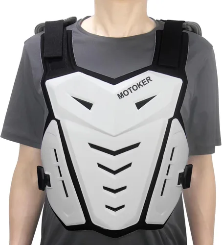 Vista 2 de Protector de pecho para motocross para adultos y jóvenes, chaleco protector para motocicleta, protector trasero para bicicleta de tierra y carreras
