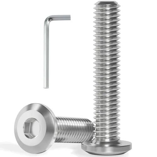 Vista 11 de VGBUY M6-1.0 x 8 mm 100 piezas Tornillos de cabeza plana con casquillo hexagonal, 304 de acero inoxidable 18-8, rosca completa, llave hexagonal
