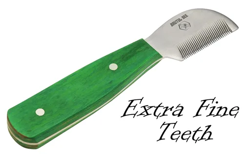 Vista 6 de Bee - Juego de 5 cuchillos de aseo para perros con mango de madera, juego de 5 cuchillos antideslizantes de acero inoxidable para aseo de perros