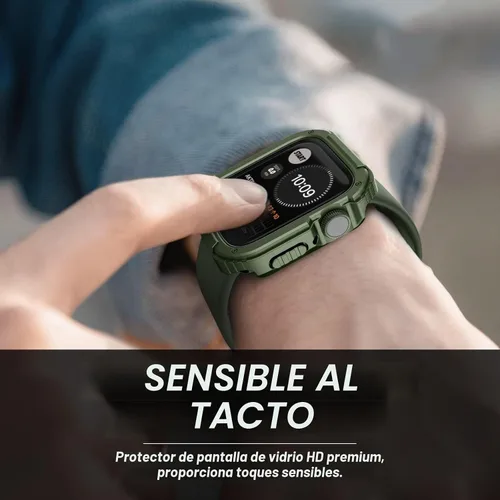 Vista 6 de Recoppa para Funda Resistente Apple Watch 38mm Series 3/2/1 con Protector de Pantalla, Cubierta Protectora a Prueba de Caídas Grado Militar Quattro