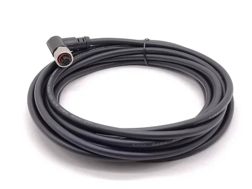 Vista 12 de Elecbee Conector M12 A-Code Cable sobremoldeado de ángulo recto de cabeza hembra única (cable de 3 pines de 16.4 ft/16.4 pies)