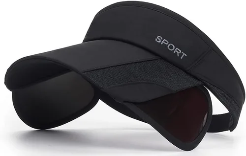 Vista 2 de Sombrero con visera solar para mujeres y hombres, sombrero deportivo retráctil, sombrero de verano para golf, tenis, correr, playa, con agujero