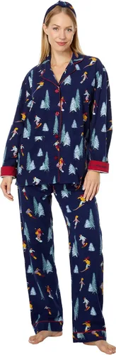 Vista 7 de PJ Salvage Conjunto de pijama de franela para mujer Azul (Ice Blue)