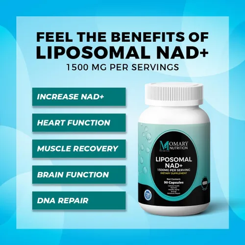 Vista 5 de Suplemento liposomal NAD+ Suplementos NAD mejor calificados para mujeres y hombres con resveratrol y extracto de Knotweed japonés, soporte