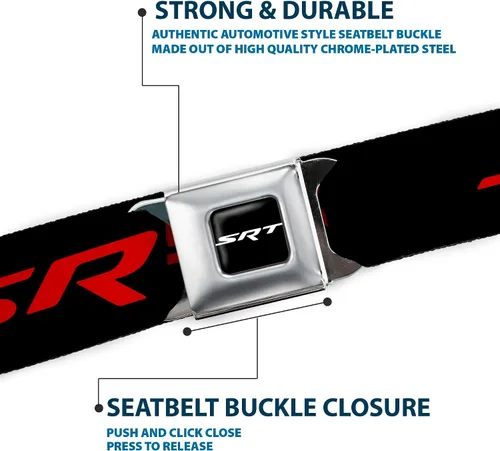 Vista 6 de Buckle-Down Cinturón de seguridad para hombre Viper SRT Hellcat Kids, Dodger Logo cAzul NegroRojo, 1.0" Ancho - 20-36 pulgadas