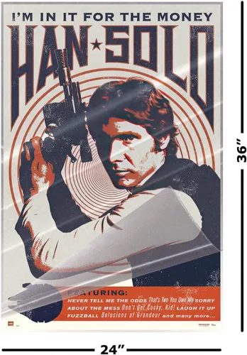 Vista 2 de Star Wars - Pop-Art Movie Poster (Han Solo - Retro Style Design) (Size: 24" x 36") (Laminated Poster)