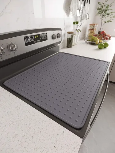 Vista 2 de XiFEO Cubierta superior de silicona para estufa eléctrica, protector superior de estufa de vidrio, cubierta superior plana, doble como tapete
