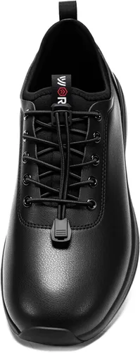 Vista 4 de LARNMERN Zapatos de trabajo antideslizantes para hombre, zapatos de cocina impermeables para cocinero, zapatos de trabajo, antideslizantes