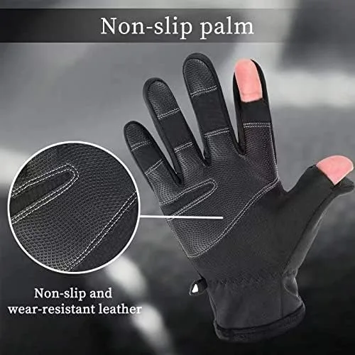Vista 5 de ZZLOVE Guantes de invierno cálidos para pantalla táctil para hombres y mujeres, guantes de ciclismo impermeables y antideslizantes, resistentes al