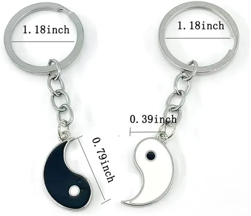 Vista 3 de Llavero de regalo para pareja, novio, novia, Yin Yang, regalo de aniversario, regalo de Navidad para marido, esposa, mejor amiga, mujeres, regalos