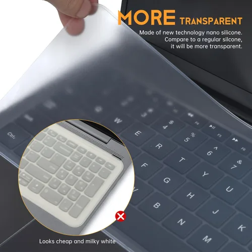 Vista 3 de Protector Universal de Teclado Funda Protectora para Portátil de 13-14 pulgadas, Silicona Ultrafina Impermeable a Prueba de Polvo Protector