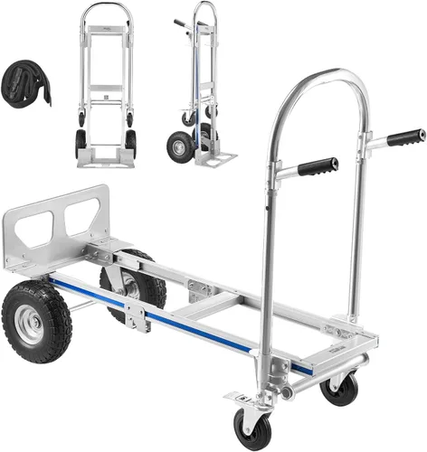 Vista 11 de VEVOR Camión de mano plegable de aluminio, diseño 2 en 1 con capacidad