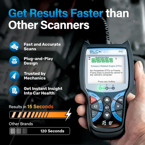 Vista 3 de BLCKTEC 440 Herramienta de diagnóstico Bluetooth OBD2 Escáner - Lector y escáner de código de coche - Viene con datos en vivo - Prueba del sistema