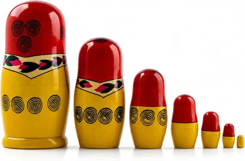 Vista 5 de 7 piezas de 7 pulgadas (H) muñecas rusas de madera, matryoshka de madera