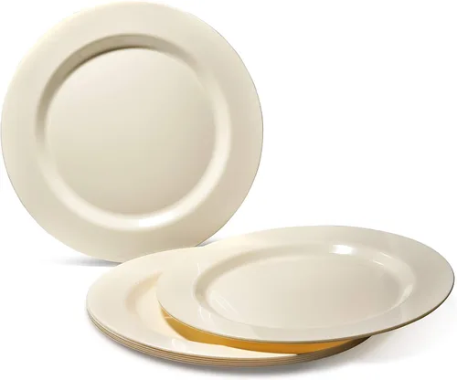 Vista 7 de Juego en combo de vajilla y platos de plástico descartables para bodas OCCASIONS, 150 piezas, para 25 invitados