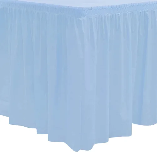 Vista 24 de Party Essentials Falda de mesa de plástico desechable resistente, 1 unidad, 29 pulgadas de ancho x 14 pies (168 pulgadas) de largo, amarillo