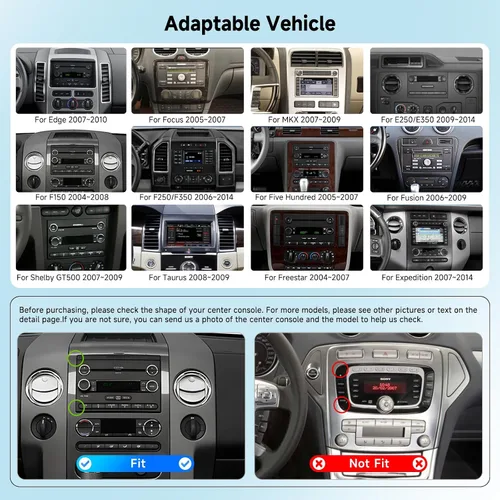 Vista 3 de 2+64G Android 13 Radio de Coche Estéreo para Ford F150/F250/F350 2004-2014, Radio de Coche Estéreo con Pantalla Táctil de 7 Pulgadas 1080P