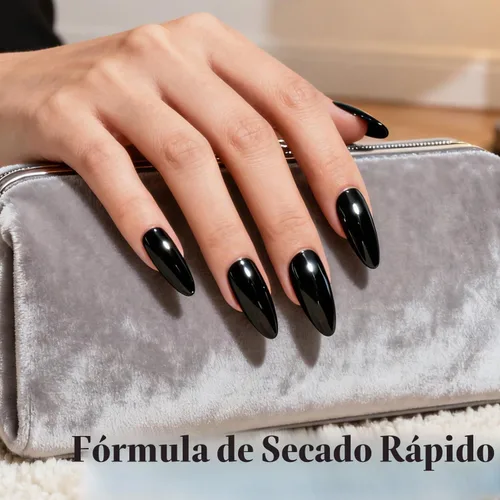 Vista 4 de AZUREBEAUTY Esmalte de uñas negro, secado rápido, natural, súper brillante, profesional para manicura y pedicura en casa