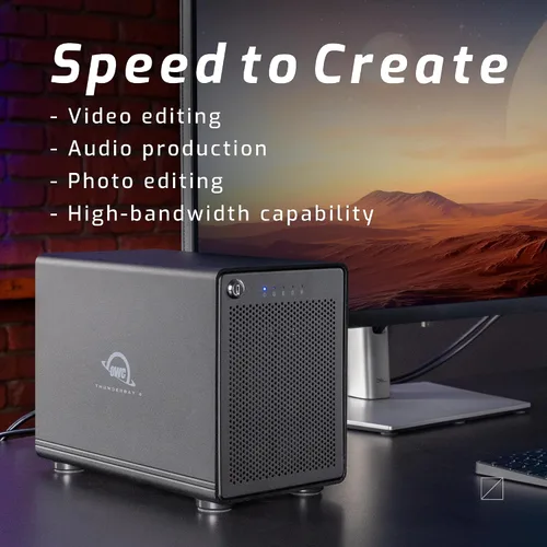 Vista 6 de OWC ThunderBay 4 - Carcasa de almacenamiento RAID Thunderbolt de 40 Gb/s de cuatro bahías de 0 TB con SoftRAID Premium