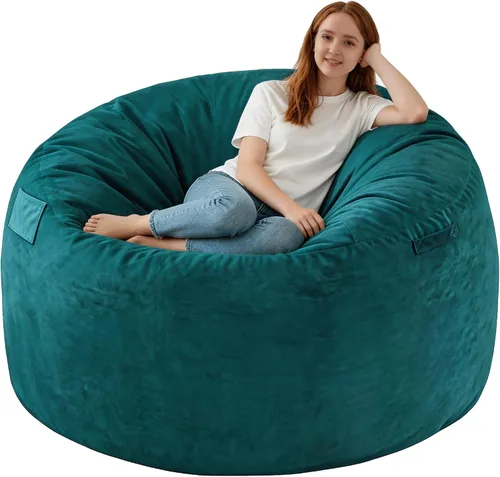 Vista 81 de Silla de Puf de 2 pies, Sillas de Puf Cómodas con Relleno de Espuma Viscoelástica, Sofá de Puf Esponjoso con Cubierta de Terciopelo Holandés, Sillas