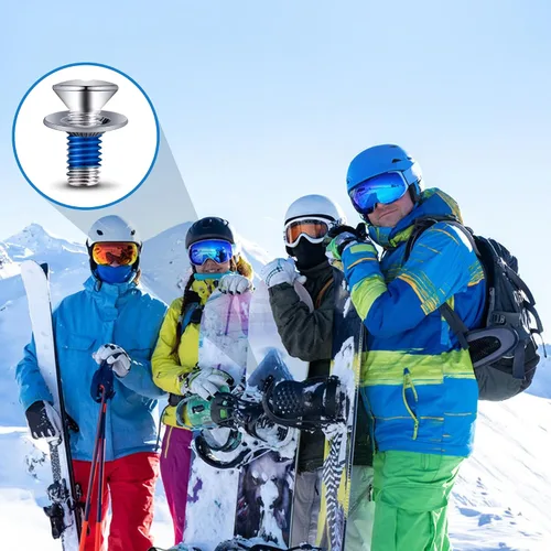 Vista 4 de Adnee Juego de 64 tornillos de fijación de snowboard – Tornillos de montaje para snowboard con arandelas de tornillo para snowboard – Tornillo