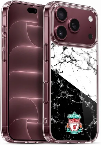 Vista 98 de Oficial LIVERPOOL Football Club 2017/18 Mármol Soft Gel Case para iPhone de Apple 7 Plus/8 PLUS Escudo negro.