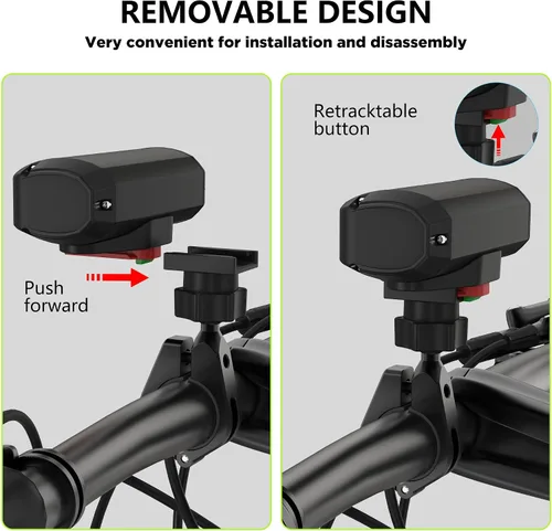 Vista 5 de Luces de bicicleta superbrillantes para conducción nocturna, luz frontal recargable por USB, 4 modos de luz de bicicleta de montaña con función
