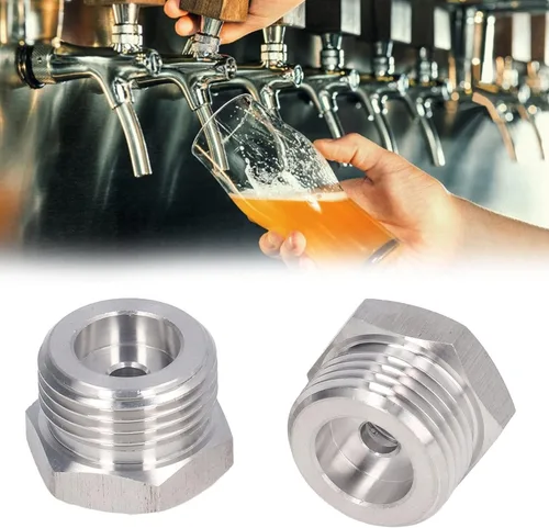 Vista 9 de Adaptador de barril de cerveza de 2 piezas, adaptador de grifo de cerveza de acero inoxidable, accesorios de barril de bloqueo de bola, conector