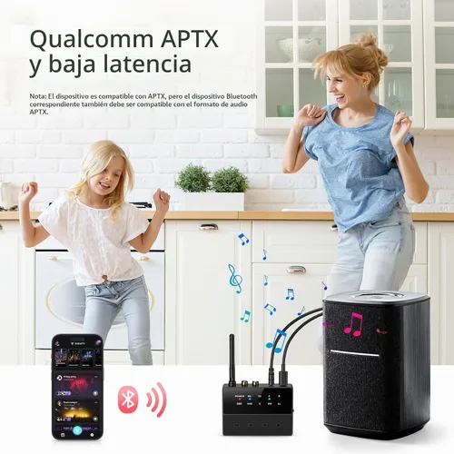 Vista 6 de LOFICOPER Receptor transmisor Bluetooth 5.3, aptX baja latencia, pares