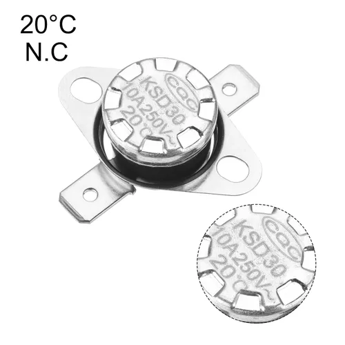 Vista 138 de uxcell KSD301 Termostato 32.0 °F/32 ° F 10 A Normalmente Cerrado N.C Ajuste Snap Disc Interruptor de temperatura para microondas, horno, cafeteras 2