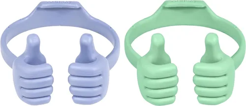 Vista 14 de Honsky Soporte para Teléfono Celular Paquete de 2, Soporte Perezoso para Teléfono Thumbs Up, Base Flexible Ajustable Universal para Todos los Negro