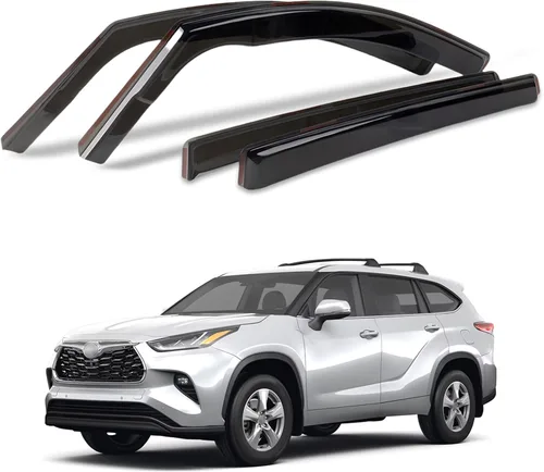 Vista 17 de Viseras de ventana compatibles con Wrangler JK de 4 puertas 2007-2018, protectores de lluvia negros en canal, 4 deflectores de ventana lateral