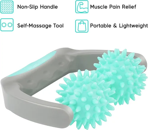 Vista 2 de Coolife Fascia Release - Rodillo de masaje con pinchos, masajeador de celulitis, herramienta de masaje de tejido profundo para cuello y piernas, 2