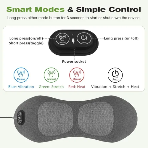 Vista 4 de 3-in-1 Lumbar Support Pillow with Heat, Vibration & Air Lift, Back Massager