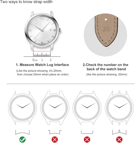 Vista 6 de Avohome Genuine Leather Watch Straps 182022mm Italy Frosted Cowhide Watch Strap Multi-color for MenWomen with Pin BuckleWatch not included