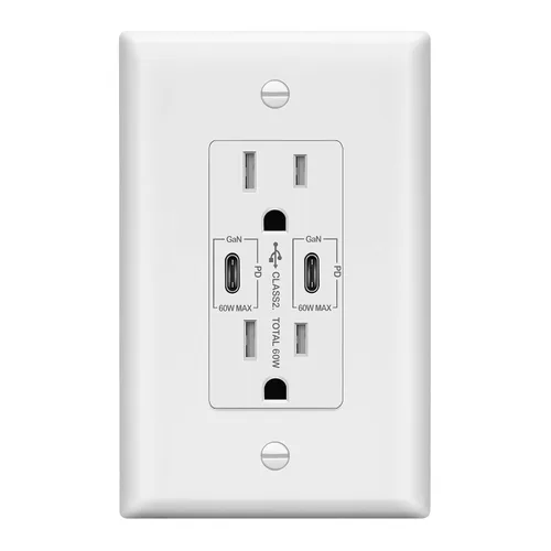 Vista 8 de LIDER Toma de pared USB-C PD de 65 W, suministro de energía, tecnología GaN Dorado